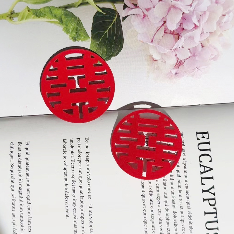 Tarjetas de felicitación estampadas de oro para bodas festivas tarjetas postales nuevas flores de estilo chino decoraciones de flores colgantes diy