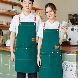 围裙logo印字餐饮专用咖啡店奶茶店网红防水防油工作服女围兜大人