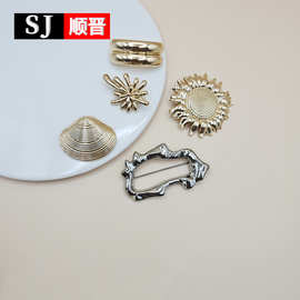 高档锌合金属服装服饰辅料配件时尚胸前扣饰品个性胸针现货批发