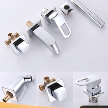 浴室柜洗手盆洗脸盆水龙头三四件套三孔冷热入墙式水龙头分体抽拉