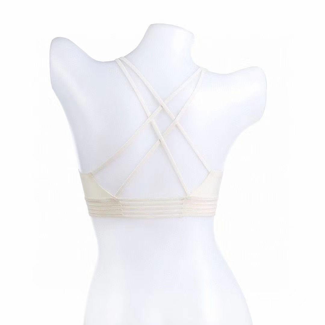 Nuevo 2119 simple moda brillante Cruz trasera frente hebilla ropa interior de las mujeres sexy push up medio grueso sujetador verano