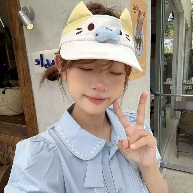 甜美可爱小鱼猫咪贝雷帽女卡通显脸小百搭八角帽可爱俏皮画家帽子|undefined