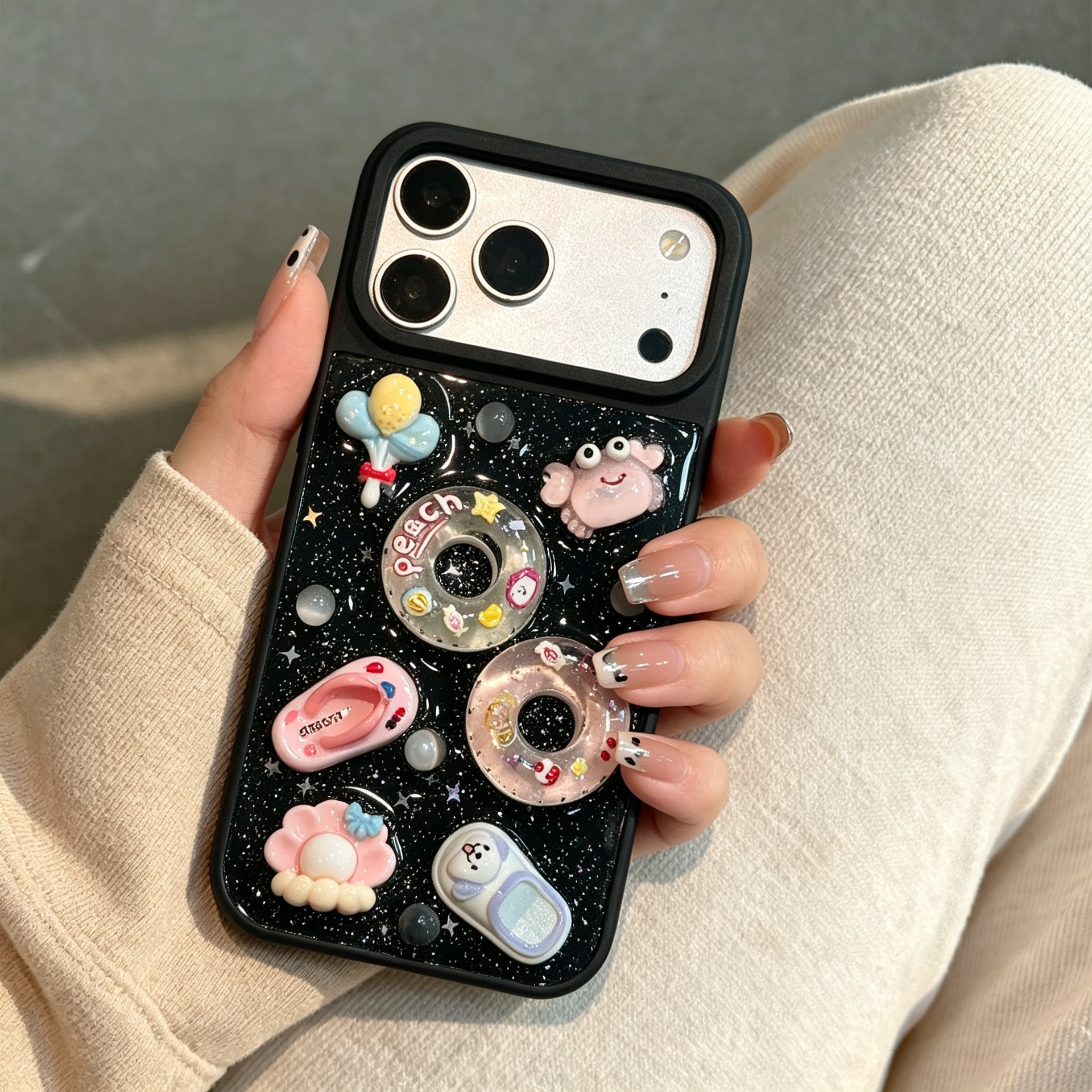 适用苹果18promax手机壳iphone17滴胶夏日游泳圈16pro新款15全包X - 7