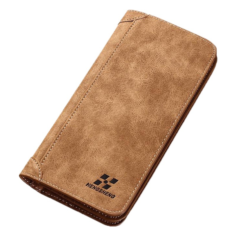 Hengsheng larga cartera de los hombres retro casual marca cartera coreana embrague gran capacidad esmerilado titular de la tarjeta de Europa y América