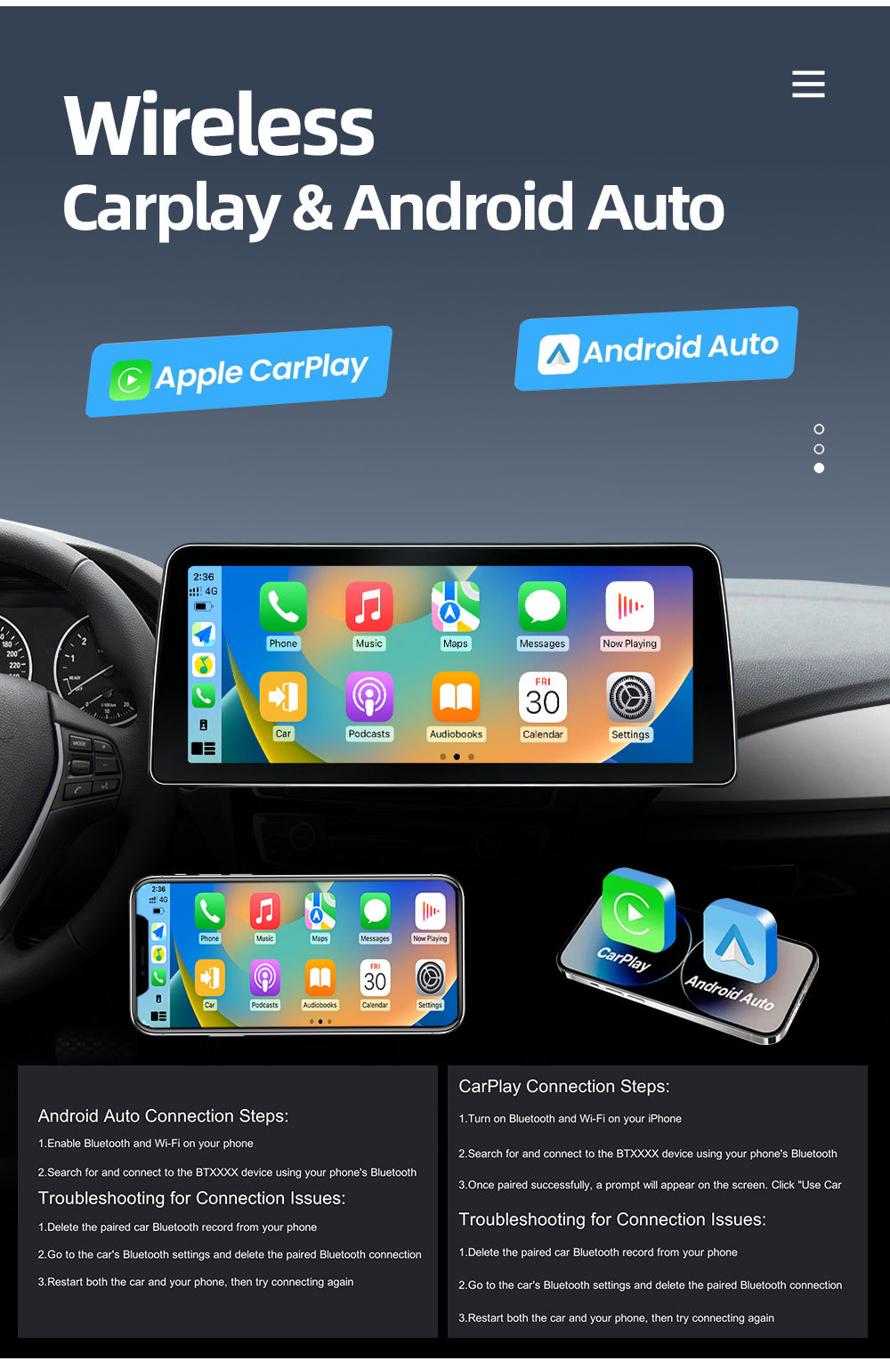 Suitable for BMW 5 Series E60 E61 E63 E64 car central control large screen navigation Carplay player