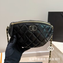 跨境热卖中古菱格可调节珐琅扣胸包腰包休闲斜挎手机包女包外贸吧
