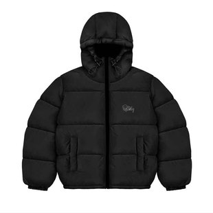 Europe and the United States cross-border tide brand autumn fleece-lined warm cotton-padded jacket coat winter cold-resistant leisure all-match hooded men and women Y2K