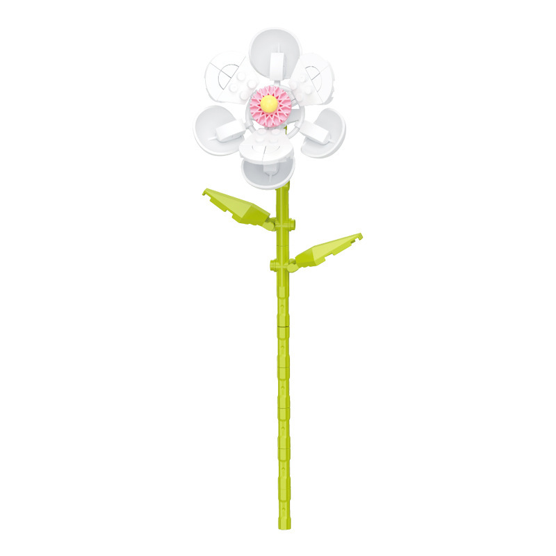 钻马积木花永生花束抱抱桶仿真花小颗粒积木DIY玩具七夕女生礼物|undefined
