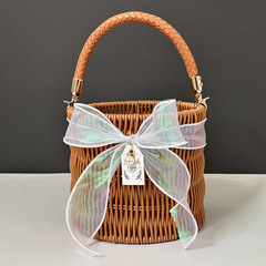 Woven basket gift set empty box wedding bridesmaid tote basket full moon wedding gift woven basket wholesale