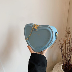 壓痕心形女包2024夏季流行潮流甜美愛心時尚個性可愛單肩斜挎包