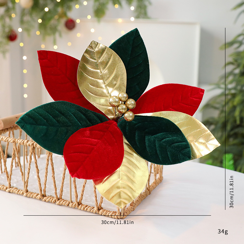 Flores de Navidad de sequillas flores de imitación tela de tela de tela decoración floral decoración de lana decoración de Navidad al por mayor