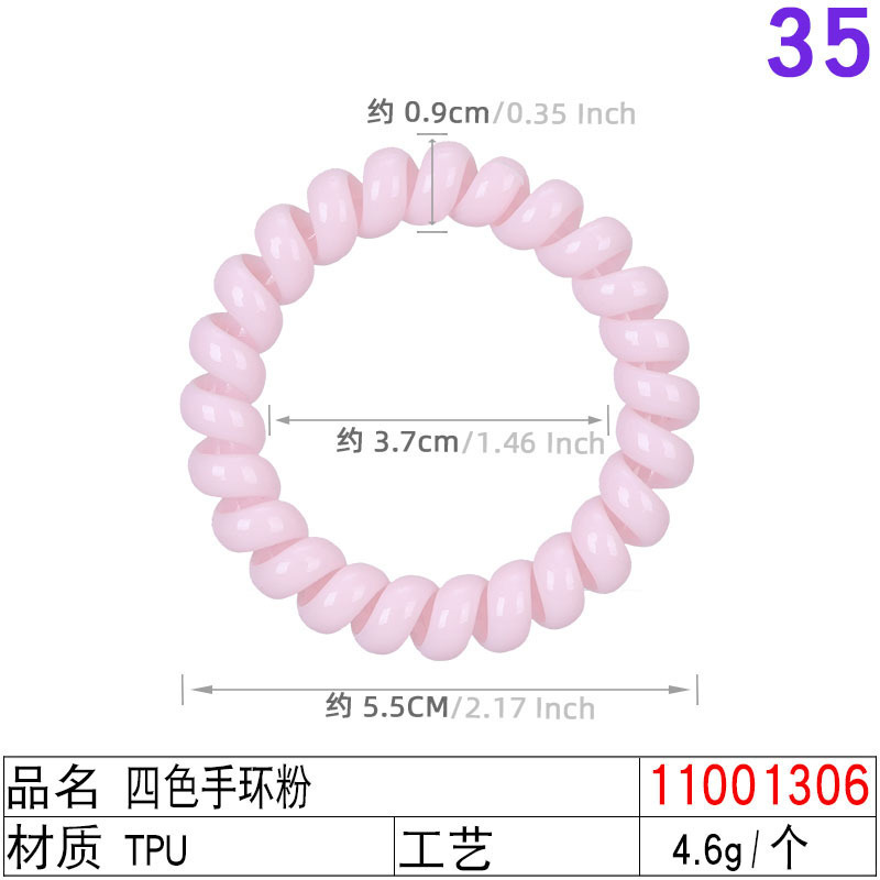 跨境亚马逊新款韩版电话线发圈5.5CM四色手环发绳透明果冻色头绳|undefined