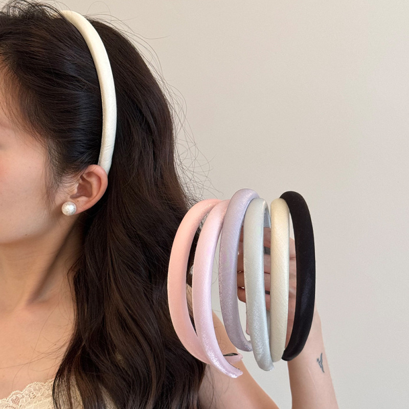 Spring Color Palette~ Korean-Style Pearlescent Fabric Sponge Hairband 2026 New Model Gentle and High-End Feel High-Top Style