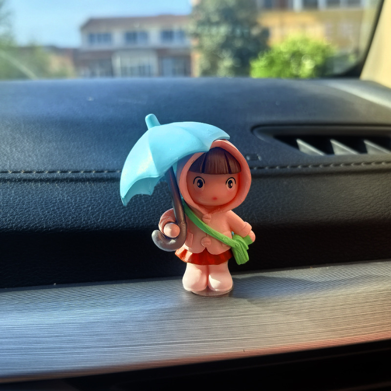 Lindo paraguas de dibujos animados niña decoración de coche accesorios de coche coche consola central de coche productos de decoración de ventana