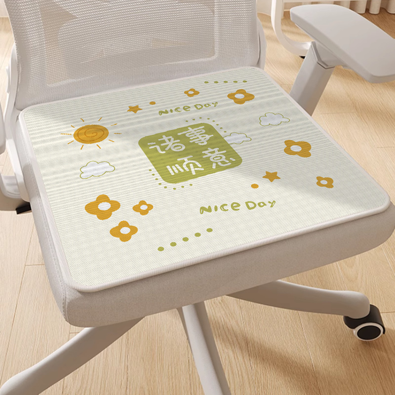 Silla de oficina de hielo de dibujos animados almohadilla de asiento de computadora silla de comedor anti-deslizante de verano almohadilla de hielo