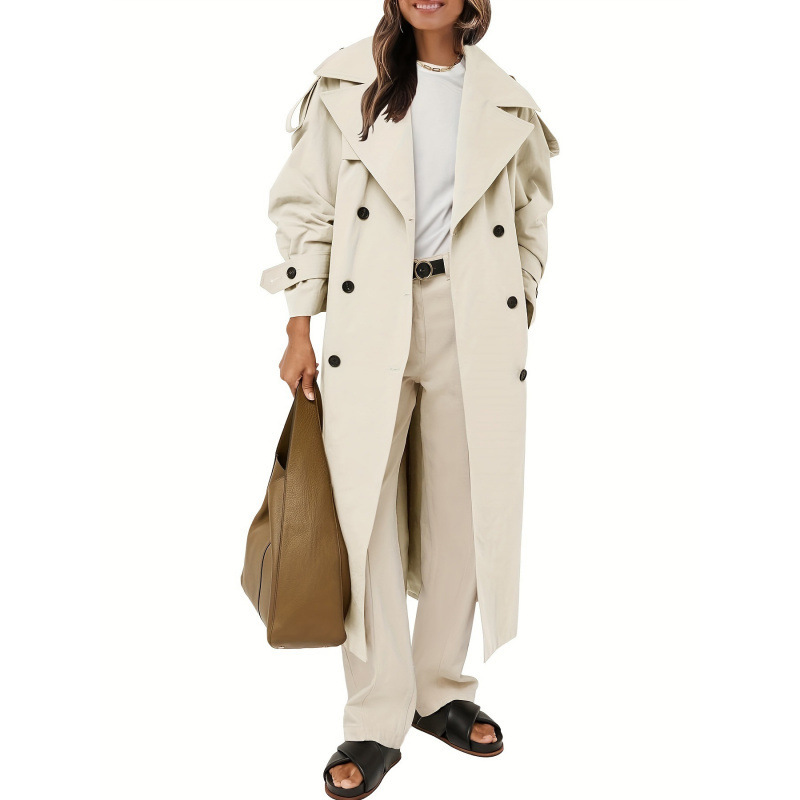 Oversized Windproof Trench Coat Double Womens Oversized 跨境|undefined