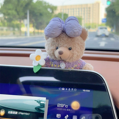 accessories dress up, Car ornaments - radish-flower-purple-cute-bear-screen-ornaments