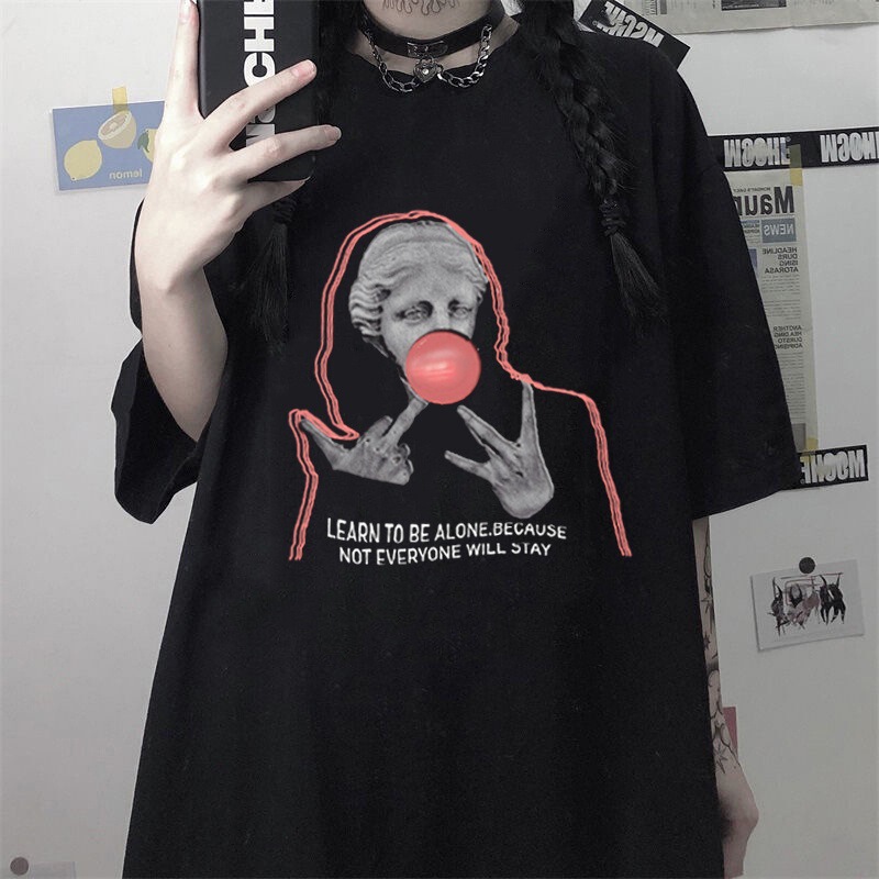 A generation of street fashion brand summer men's and women's lovers direct spray spoof Stone portrait crew neck short sleeve pullover loose T-shirt A generation of street fashion brand summer men's and women's lovers direct spray spoof Stone portrait crew neck short sleeve pullover loose T-shirt