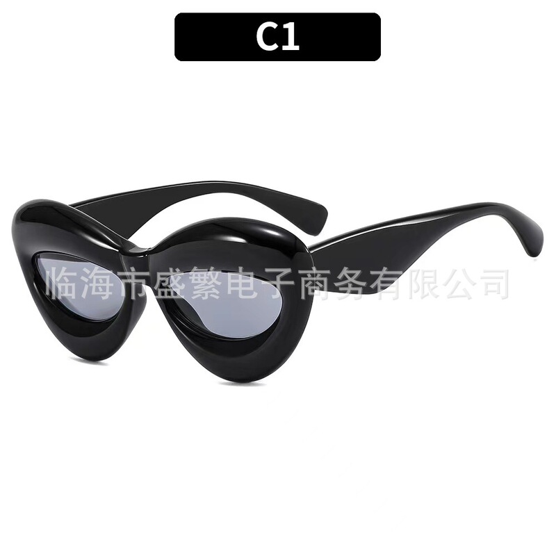 New European and American Fashion Sunglasses Korean Style Distinctive Color Sunglasses Street Walking Cat's Eye All-match Sunglasses