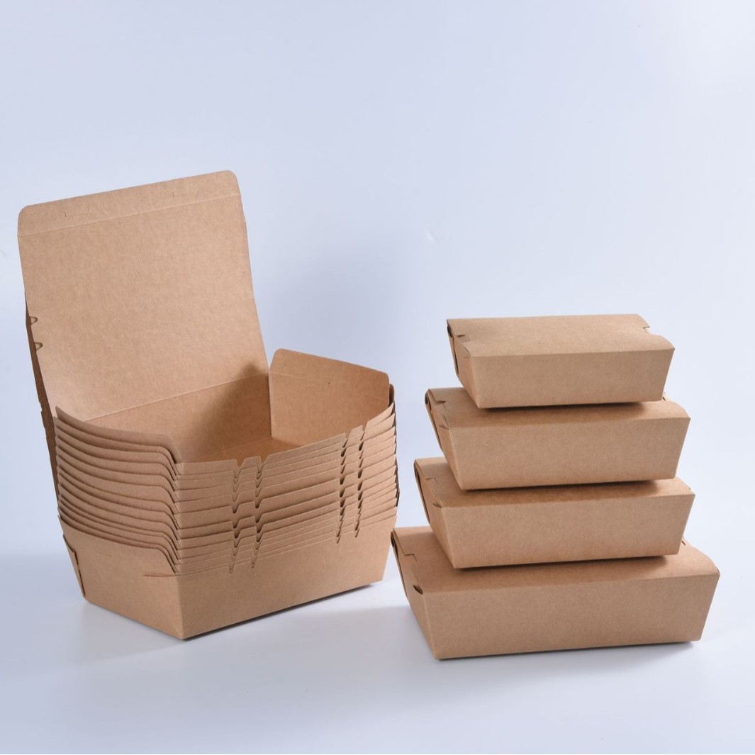 厂家直销一次性午餐盒 可折叠打包餐盒 快餐盒快餐打包盒 自扣盒