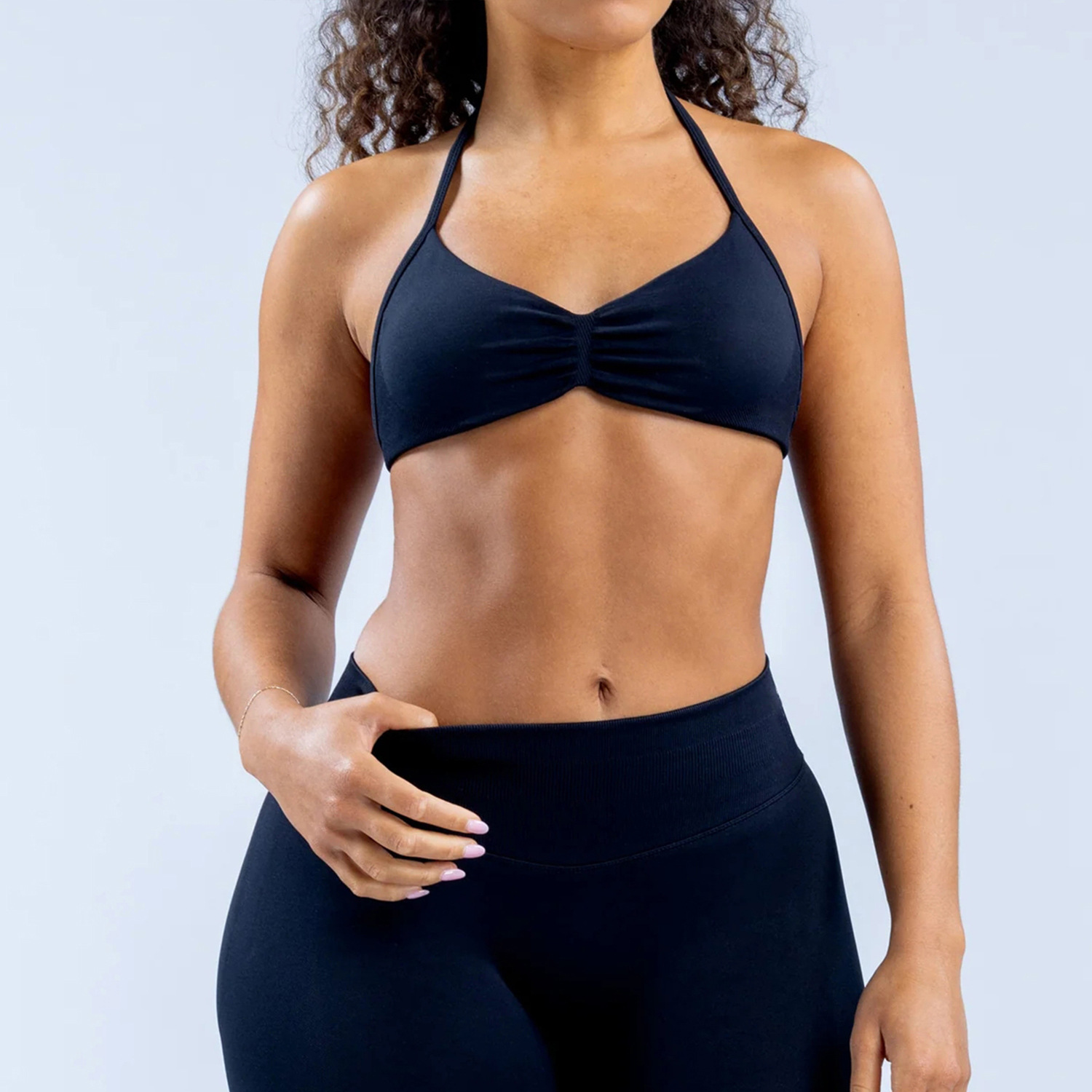 Chaleco halter de yoga sin costuras transfronterizo pantalones de yoga de cadera elásticos altos pantalones de fitness tirantes conjunto de sujetador deportivo