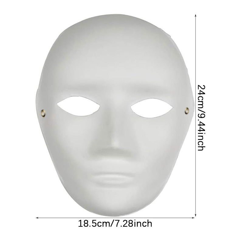 Amazon venta caliente máscara en blanco pulpa blanca props de jardín de infantes dibujado a mano carnaval máscara de graffiti DIY