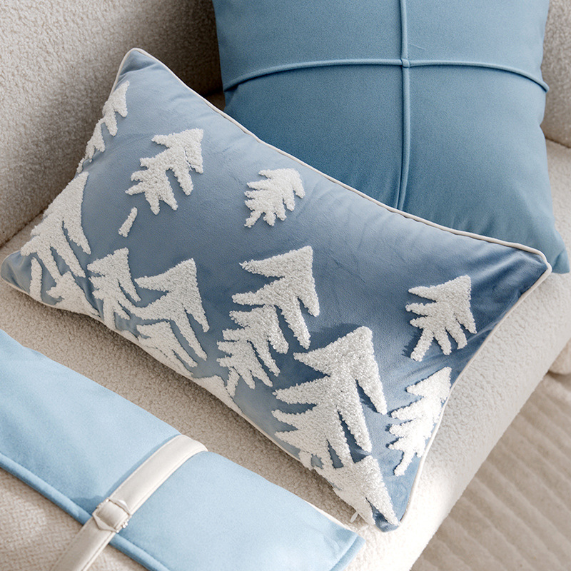 Medieval simple dibujos animados para niños almohada azul crema almohada sofá ventana flotante almohada funda cama almohada núcleo