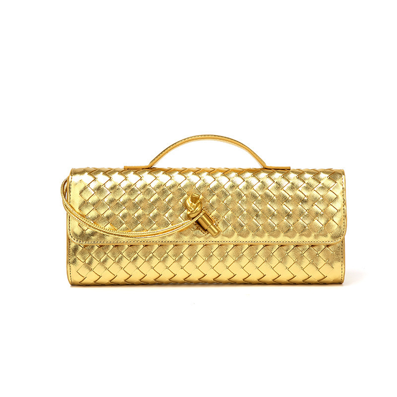 Woven Shoulder Baguette Bag Niche Luxury Horizontal Clutch Evening Bag Crossbody Versatile Fashion Elegant Bag - Thumbnail 7