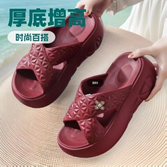 女性用スリッパ、厚底、ファッション性向上、ソフトソール、防臭、韓国風超ハイヒールレディースサンダル、ネットセレブモデル