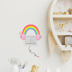 Shangyi SPW-KG138 Cartoon Rainbow Children's Room Wall Sticker Self-adhesive Switch Decor Cross-border Wholesale Switch Sticker