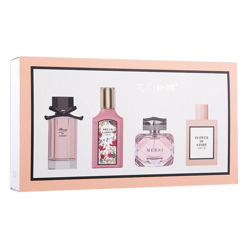 Flower Story Perfume Women's Four-Piece Gift Set Perfume Fresh and Long-Lasting Fragrance Vietnam Live Streaming Dropshipping
