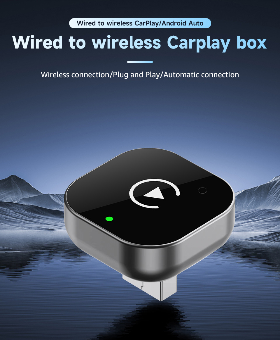 Cross-Border Popular Wireless Carplay Box, Two-In-One Wired to Wireless Android Auto Car-Machine Connectivity Box