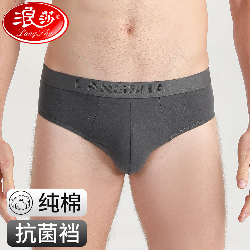 Longsha Men's Briefs Cotton Anti-bacterial Crotch Loose Breathable Spring and Autumn Men's Briefs