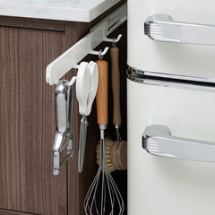 Stylish Kitchen Bathroom Gap Hooks, Four-in-a-Row Screwless Pull-out Hangers for Kitchen, Bedroom, and Bathroom - Back of Door Mount