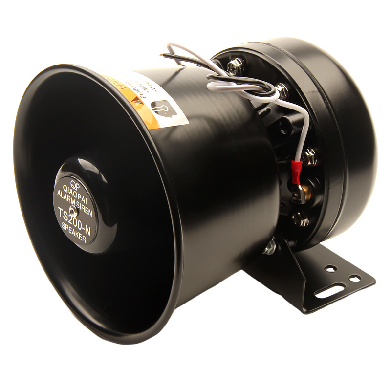 12V/24V Vehicle-Mounted Alarm Horn Wireless Remote Control Loudspeaker 200W High-Power Amplifier Universal Super