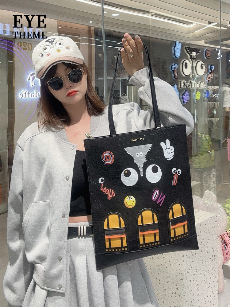 Damas lindas bolsas de dibujos animados de moda jugar graffiti bolsa de almacenamiento de gran capacidad diseño de diseño de cocodrilo 2712 #