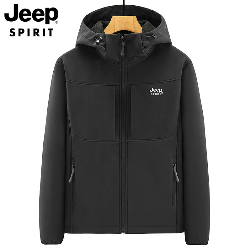 Jeep Spirit Jeep Jacket Men's Spring and Autumn New Jacket Outdoor Sports Hooded Mountaineering Jacket