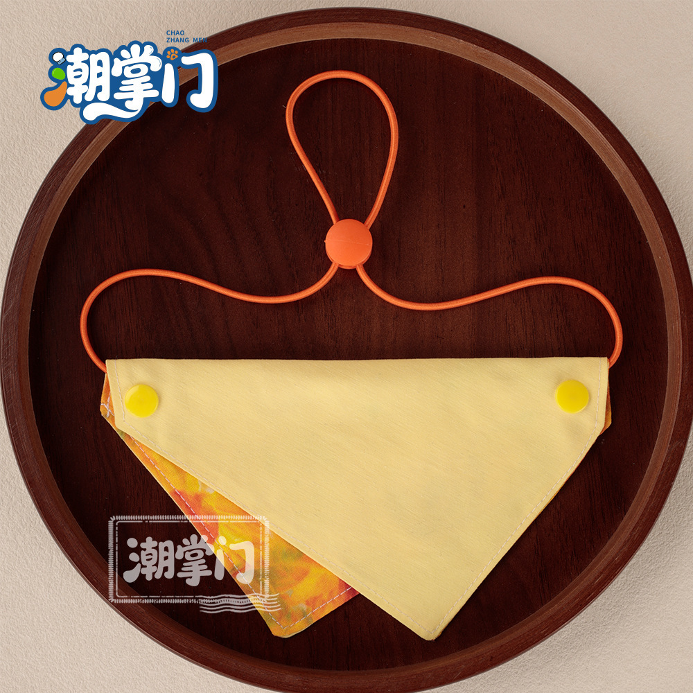81 light yellow evening breeze triangle scarf / S size: suitable for neck circumference 17cm-27cm