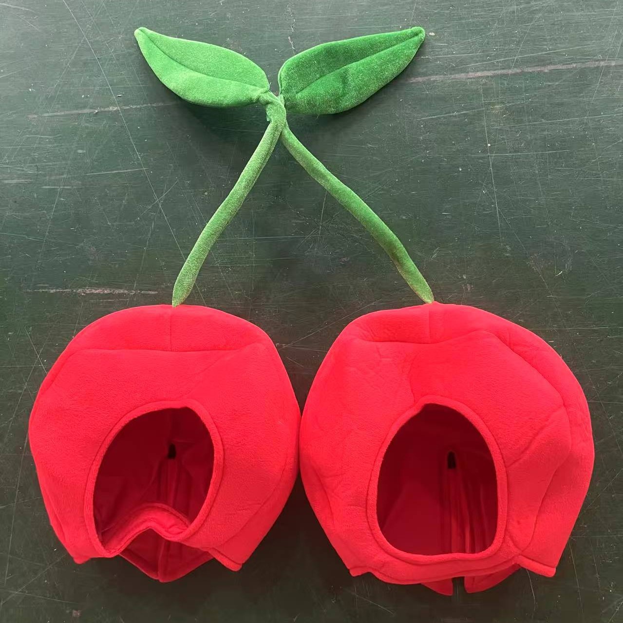 Ins estilo lindo y divertido sombrero de plátano sombrero de chile sombrero de fruta de peluche de cereza red rojo suministros de cámara personalizados