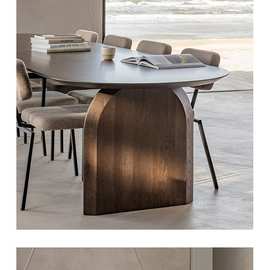 日式侘寂风实木餐桌原木洽谈桌家用小户型ins桌设计师办公桌长桌