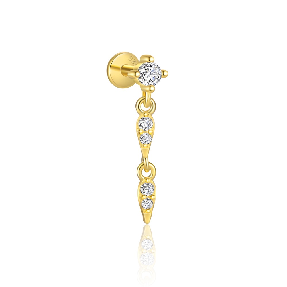 1g Weight Long-Lasting Plated Gold Plating Process 925 Sterling Silver Ear Needle Material Zircon Inlay Material Ear Studs Classification 1 Piece Quantity Daily Occasion 925 Sterling Silver Material Geometric Pattern All Seasons Season Women's Gender Polished Finish Inlay Design Simple Style Style 1 Piece 925 Sterling Silver Zircon Geometric Ear Studs 12