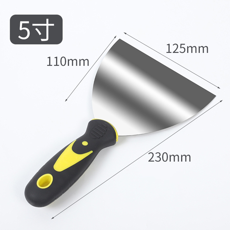 Cuchillo de masilla de venta directa mango de goma cuchillo de masilla de acero inoxidable mango de plástico pala cuchillo de masilla mango de goma cuchillo de lote cuchillo raspadora de acero inoxidable