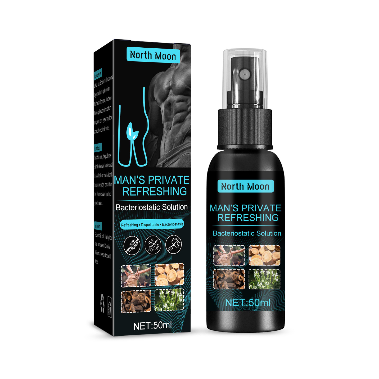 North Moon Männer Shampoo, Duschgel, Juckenstillend Flëssegkeet, Geruchsentfernend Fleegflëssegkeet_voghion.com