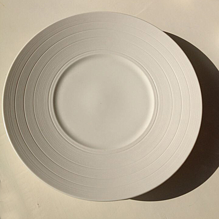Comercio exterior de exportación vajilla de porcelana de seda blanca plato de carne occidental plato de sopa tazón de sopa nórdico simple plato de comida occidental traje