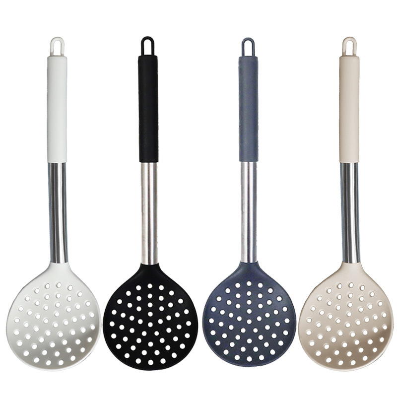 Cuchara de sopa de espátula de silicona transfronteriza juego de 15 piezas sartén antiadherente pala de silicona de acero inoxidable pala de silicona utensilios de cocina al por mayor