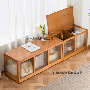 Flip-Top Bay Window Storage Cabinet Bedroom Balcony Low Cabinet Integrated Long Tatami Multi-Layer Storage Cabinet Can Sit