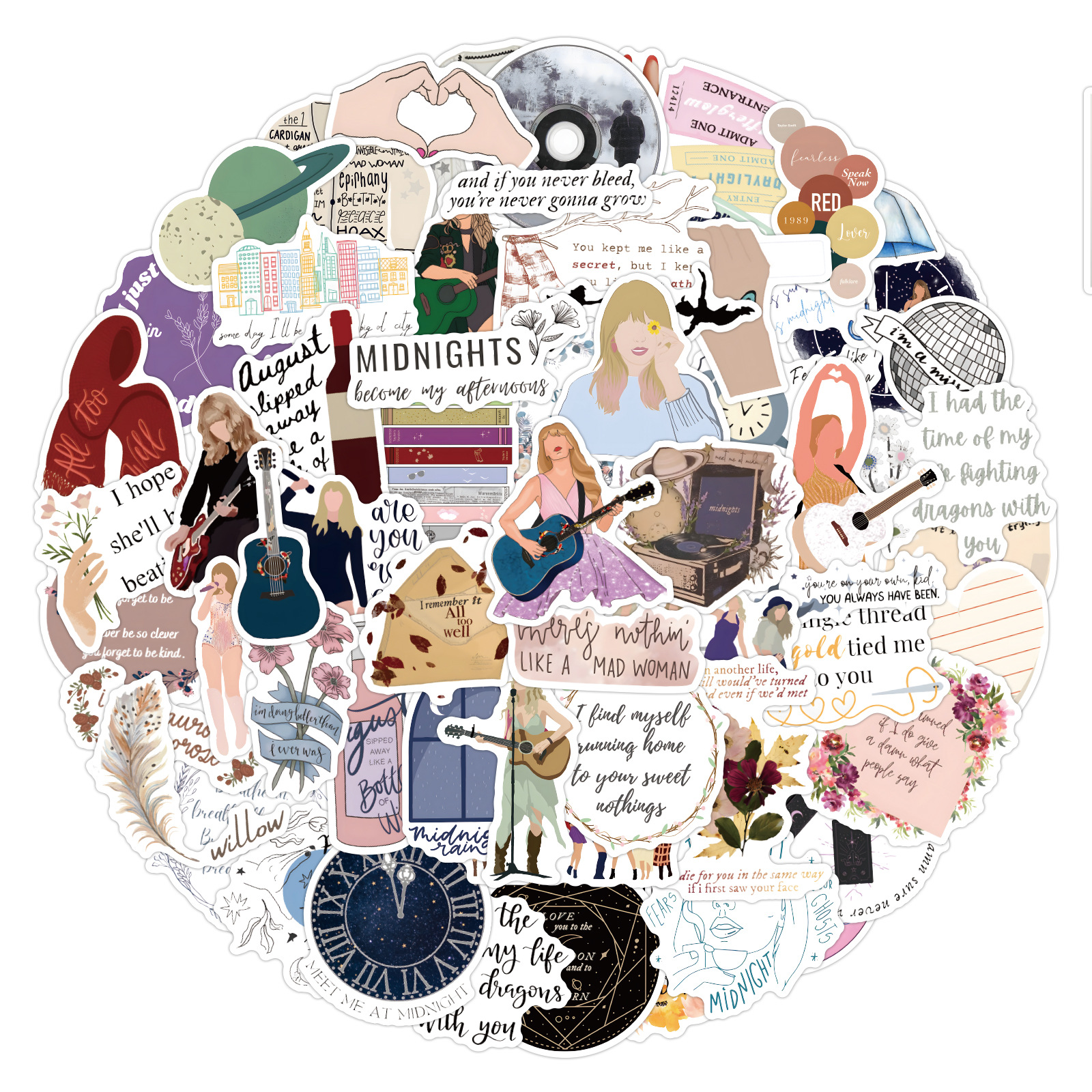 50/100 hojas cantante Taylor Swift etiqueta engomada del moho equipaje pegatina ordenador