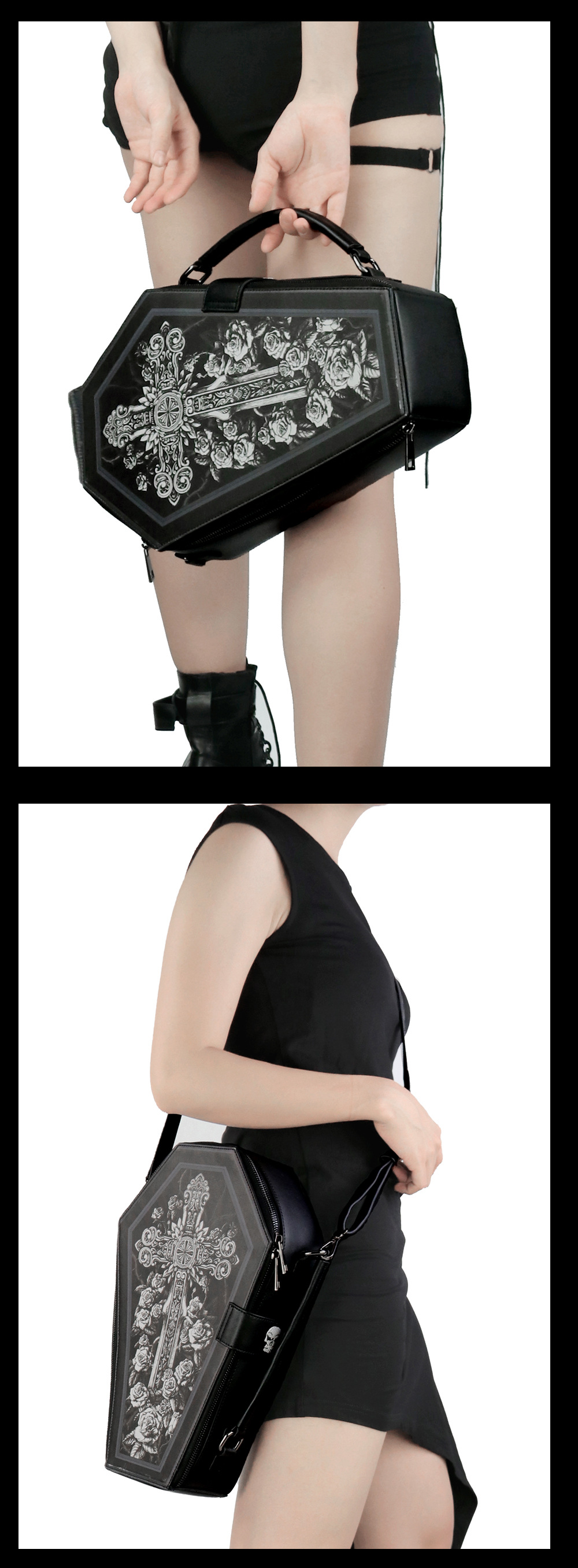 Gothic Rose Crossbody Bag Image 3
