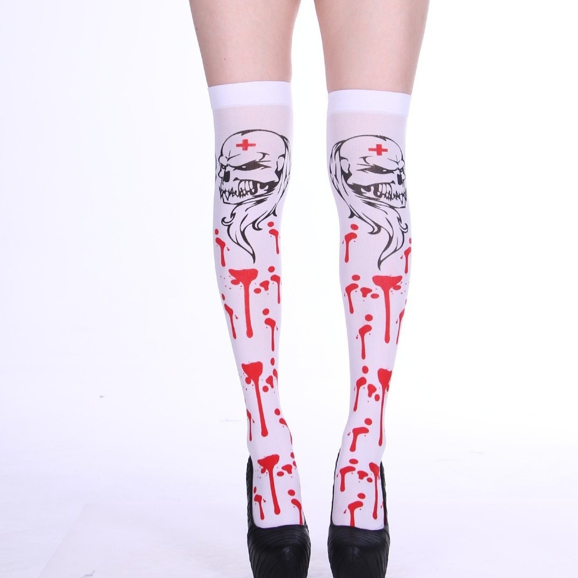 Halloween Knee Socks Cross Border Masquerade cosplay Stockings Skeleton Skull Stocking Printed Stockings