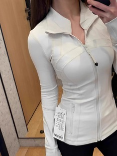 Lulu same yoga jacket for women Defina tops for sports running tight stand collar long sleeve fitness jacket